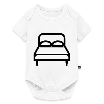 Bett - Baby Premium Kurzarmbody - Weiß - Vorne