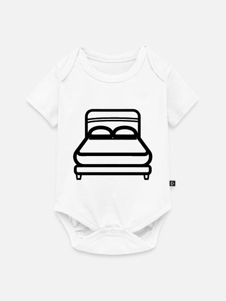 Bett - Baby Premium Kurzarmbody - Weiß