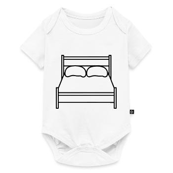 Bett - Baby Premium Kurzarmbody - Weiß - Vorne