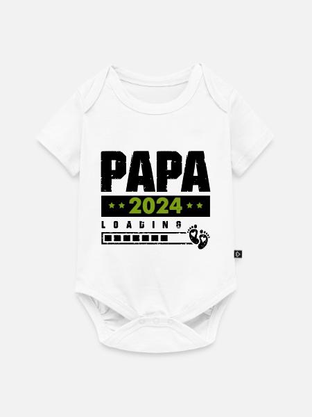 papa 2024 loading - Baby Premium Kurzarmbody - Weiß