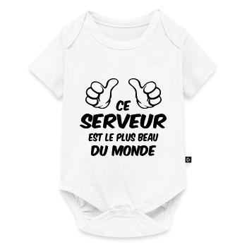 BESTER SERVER - Baby Premium Kurzarmbody - Weiß - Vorne