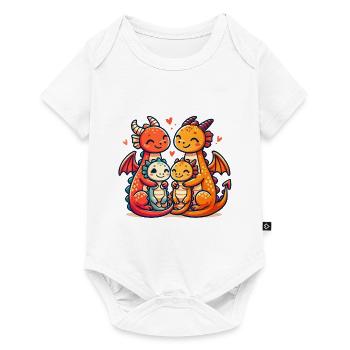 Dragon Family Mother And Father With Two Children - Baby Premium short-sleeve bodysuit - white - Front