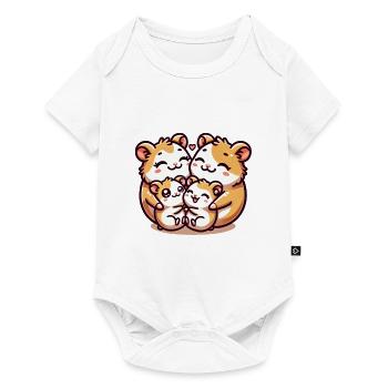 Famille Hamster Mère Et Père Avec Deux Enfants - Body à manches courtes Premium Bébé - blanc - Devant