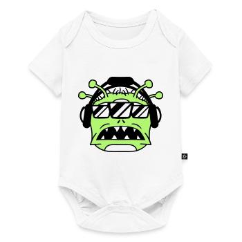 DJ Alien Alien Horreur Halloween Tête de fête - Body à manches courtes Premium Bébé - blanc - Devant