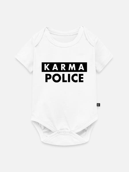 Karma police - Baby Premium Kurzarmbody - Weiß