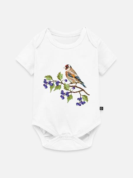 Bunter Vogel - Baby Premium Kurzarmbody - Weiß