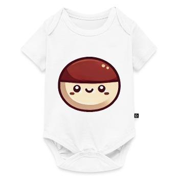 Kastanie - Baby Premium Kurzarmbody - Weiß - Vorne