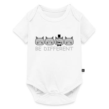 Be Different Sir Katze Zylinder Monokel Herr Reich - Baby Premium Kurzarmbody - Weiß - Vorne