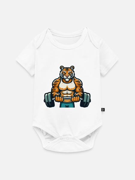TIGER FITNESSSTUDIO - Baby Premium Kurzarmbody - Weiß