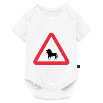 Attention Lion Avertissement - Body à manches courtes Premium Bébé - blanc - Devant