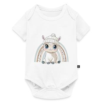 Alpaca Cute Cute Baby Kids Animal Llama Cartoon - Baby Premium short-sleeve bodysuit - white - Front