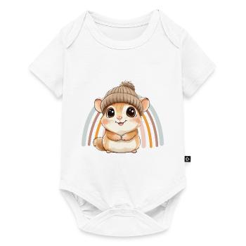 Hamster mignon mignon bébé enfants animal dessin animé - Body à manches courtes Premium Bébé - blanc - Devant