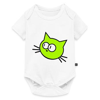 Neugierige Katze Guckt Lustig Ulkig Albern Komisch - Baby Premium Kurzarmbody - Weiß - Vorne