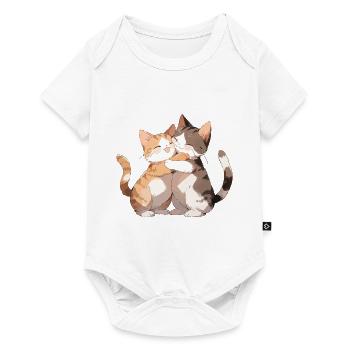 Cats, Love, Hug, Cuddle, Heart, Cute, Cute - Baby Premium short-sleeve bodysuit - white - Front