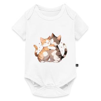 Cats, Love, Hug, Cuddle, Heart, Cute, Cute - Baby Premium short-sleeve bodysuit - white - Front