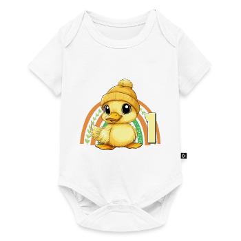 1st Birthday Duck Rainbow Cute Cute - Baby Premium short-sleeve bodysuit - white - Front