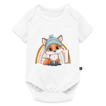 1er anniversaire Renard Arc-en-ciel Mignon Mignon - Body à manches courtes Premium Bébé - blanc - Devant