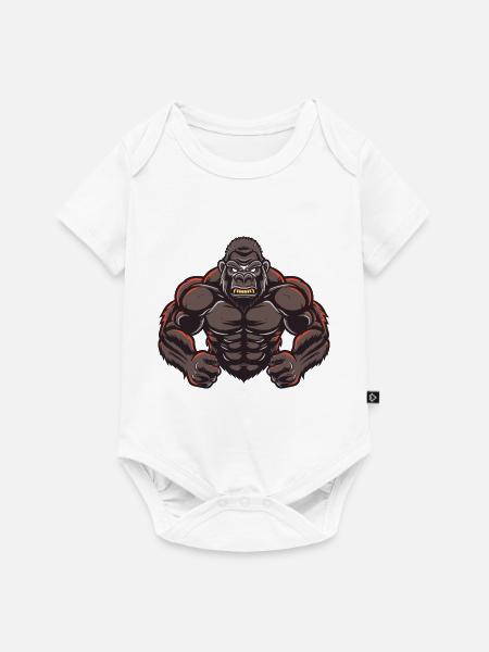 Gorilla Stark Comic - Baby Premium Kurzarmbody - Weiß