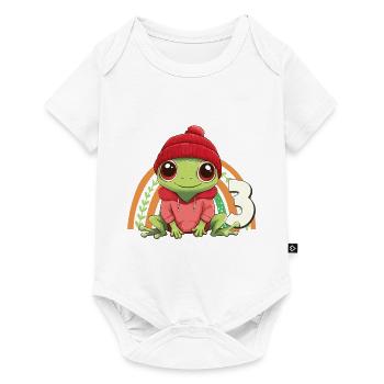 3. Geburtstag Frosch Regenbogen Süß Niedlich - Baby Premium Kurzarmbody - Weiß - Vorne