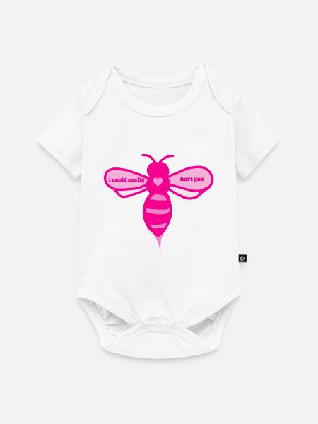 Rosa Biene - Baby Premium Kurzarmbody - Weiß