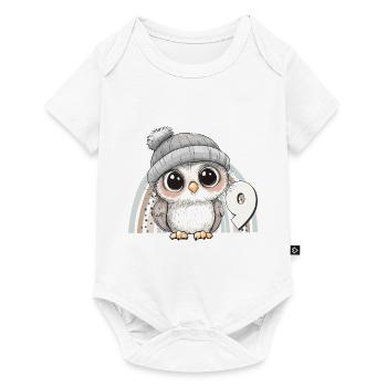 9. Geburtstag Eule Regenbogen Süß Niedlich - Baby Premium Kurzarmbody - Weiß - Vorne