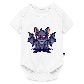 Fledermaus Comic Cool - Baby Premium Kurzarmbody - Weiß - Vorne
