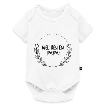 Papa Papi Vater Tochter Sohn Vatertag Männer Shirt - Baby Premium Kurzarmbody - Weiß - Vorne