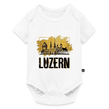 Lucerne Suisse Ville Skyline Home Amour Or - Body à manches courtes Premium Bébé - blanc - Devant