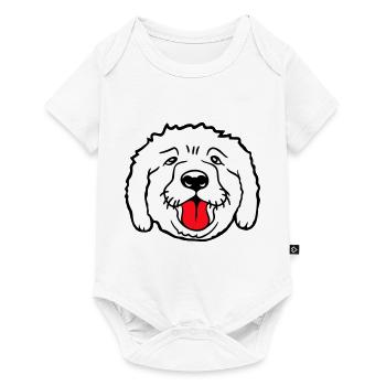 Dear dog sticks out his tongue happily - Baby Premium short-sleeve bodysuit - white - Front