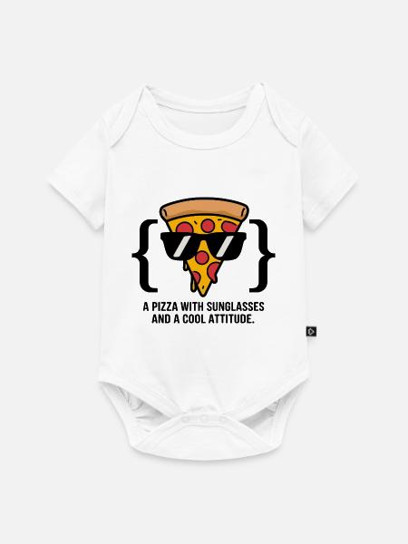 Coole Pizza Slice Sonnenbrille - Baby Premium Kurzarmbody - Weiß