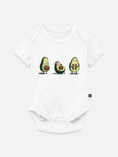 Evolution des Avocado-Körpers - Baby Premium Kurzarmbody - Weiß