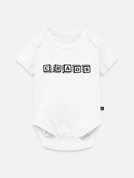 Chaos – Auffälliges 3D-Würfelbuchstaben-Design - Baby Premium Kurzarmbody - Weiß