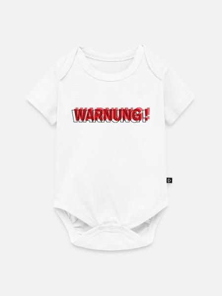 Warning - Modernes Statement Design - Baby Premium Kurzarmbody - Weiß