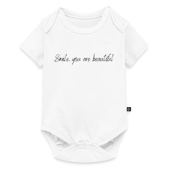 Smile, you are beautiful - Baby Premium Kurzarmbody - Weiß - Vorne