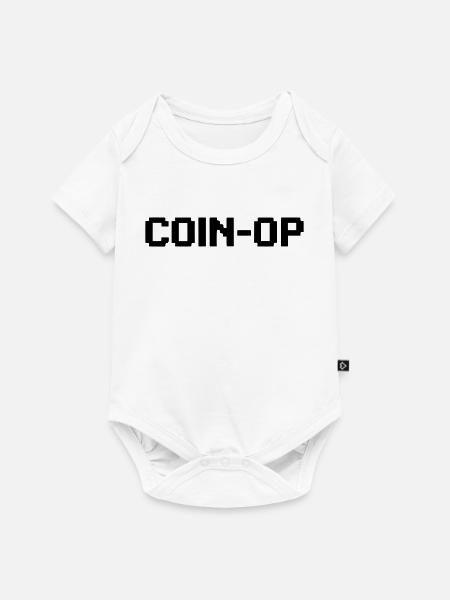 Coin Op Pixel Schriftzug - Baby Premium Kurzarmbody - Weiß