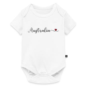 Australia Australien Schriftzug mit Herz - Baby Premium Kurzarmbody - Weiß - Vorne