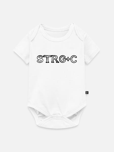 Strg+C Tasten handgezeichnet - Baby Premium Kurzarmbody - Weiß