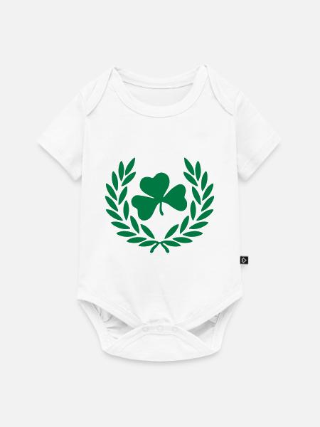 Klee Blume krone - Baby Premium Kurzarmbody - Weiß