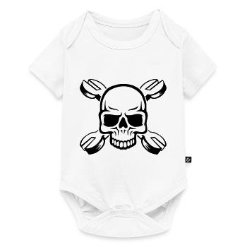 skull - Baby Premium Kurzarmbody - Weiß - Vorne