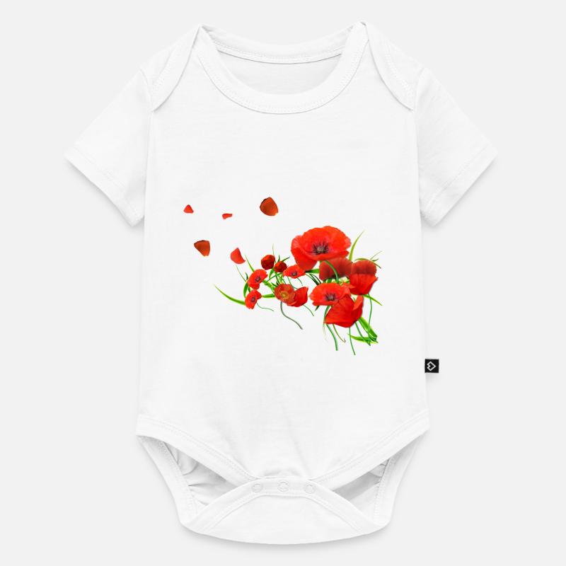 Coquelicots - Body à manches courtes Premium Bébé - blanc
