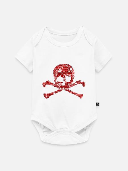 Gamer skull - Baby Premium Kurzarmbody - Weiß