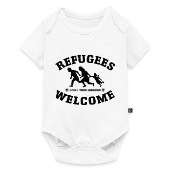 Refugees Welcome (versch. Farben) - Baby Premium Kurzarmbody - Weiß - Vorne