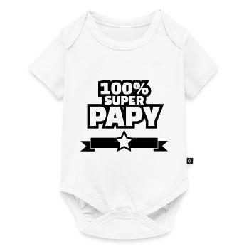 100% super papy - Body à manches courtes Premium Bébé - blanc - Devant