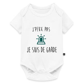 j'peux pas j'suis de garde - Body à manches courtes Premium Bébé - blanc - Devant