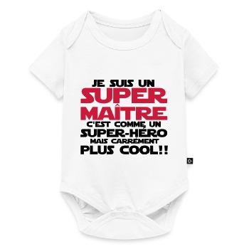 un super maître carrément ancien modèle - Body à manches courtes Premium Bébé - blanc - Devant