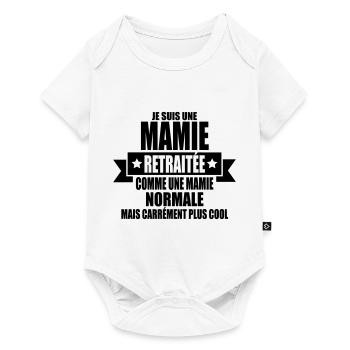 je suis une mamie retraitée - Body à manches courtes Premium Bébé - blanc - Devant