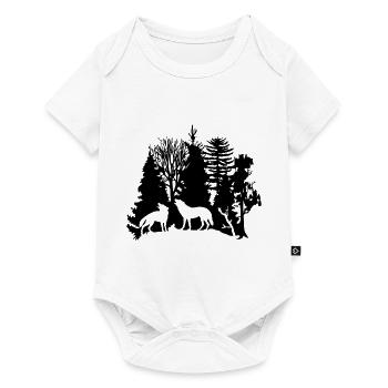 wolf pack wolves howling wild animal moon forest - Baby Premium short-sleeve bodysuit - white - Front