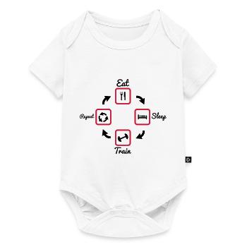 Eat Sleep Train Repeat : gym bodybuilding fitness - Baby Premium short-sleeve bodysuit - white - Front