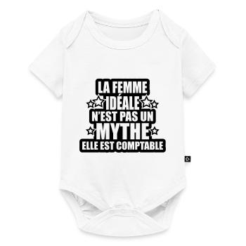 la femme idéale n'est pas mythe elle est comptable - Body à manches courtes Premium Bébé - blanc - Devant