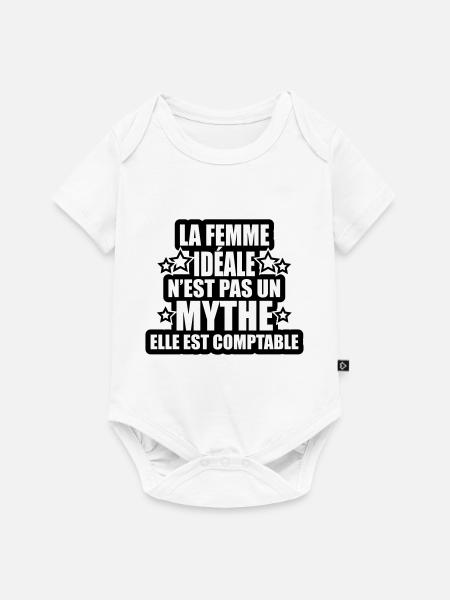 la femme idéale n'est pas mythe elle est comptable - Body à manches courtes Premium Bébé - blanc